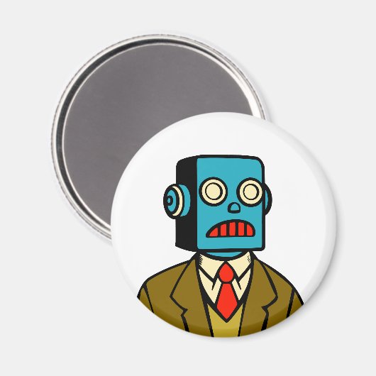 Blauwe robot magneet (Voorkant / Achterkant)