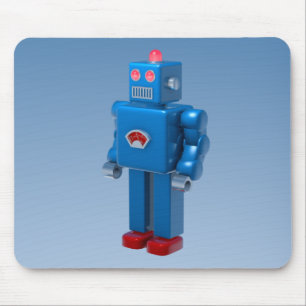 Blauwe robot muismat