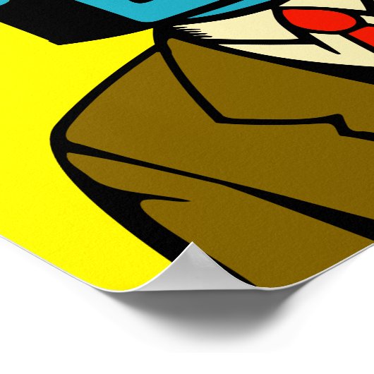 Blauwe robot poster (Hoek)