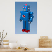 Blauwe robot poster (Keuken)