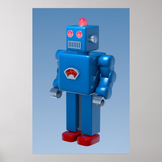 Blauwe robot poster (Voorkant)