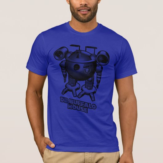 Blauwe robot shirt (Voorkant)