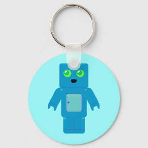 Blauwe robot sleutelhanger