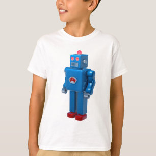 Blauwe robot t-shirt