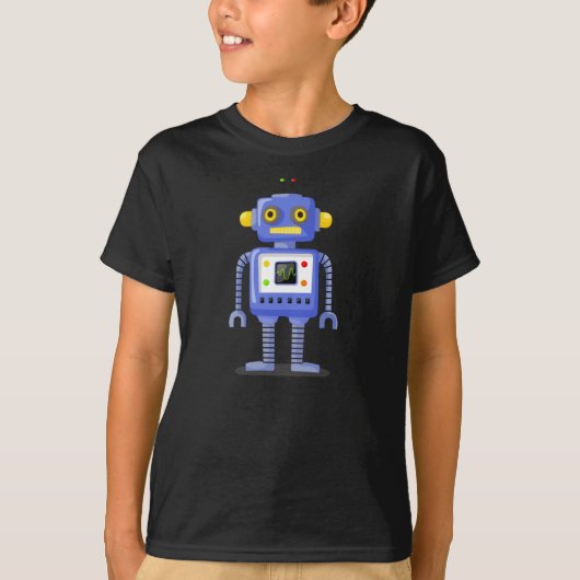 Blauwe robot t-shirt (Voorkant)