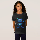 Blauwe robot t-shirt (Voorkant volledig)