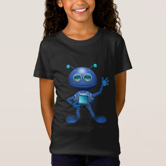 Blauwe robot t-shirt (Voorkant)