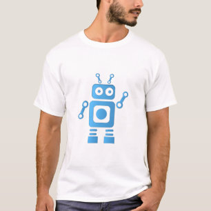 Blauwe robot t-shirt