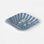 Blauwe Robot Thema 1e Verjaardagsfeest Papieren Bordje (Gebogen)