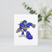 Blauwe robot voor kinderen - Kies achtergrondkleur Briefkaart (Staand voorkant)