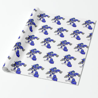 Blauwe robot voor kinderen - Kies achtergrondkleur Cadeaupapier