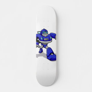 Blauwe robot voor kinderen - Kies achtergrondkleur Persoonlijk Skateboard