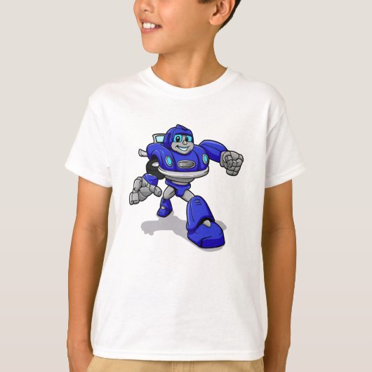 Blauwe robot voor kinderen - Kies achtergrondkleur T-shirt (Voorkant)