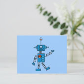 Blauwe robots en robots briefkaart (Staand voorkant)
