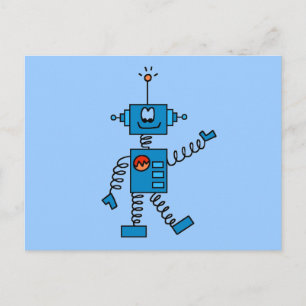 Blauwe robots en robots briefkaart