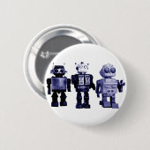 blauwe robots knop ronde button 5,7 cm (Voorkant /achterkant)