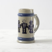 blauwe robots stein bierpul (Voorkant rechts)
