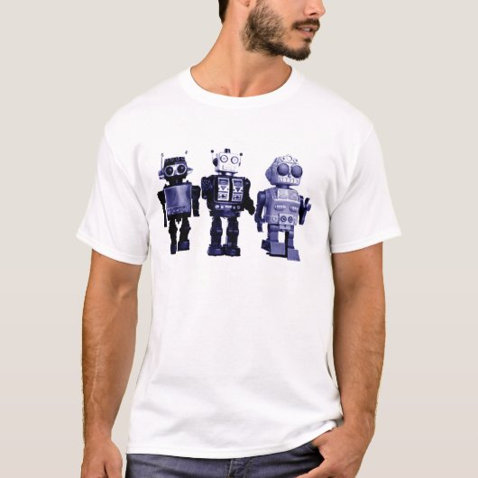 Blauwe robots T-shirt (Voorkant)