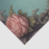 Blauwe Rococo parfum fles 2 decoupage papier (Detail)