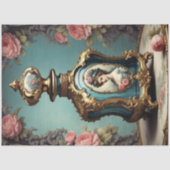 Blauwe Rococo parfum fles 2 decoupage papier (Voorkant)