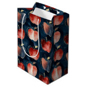 Blauwe Rode Appels Beste Leraar   Medium Cadeauzakje (Achterkant Gekanteld)
