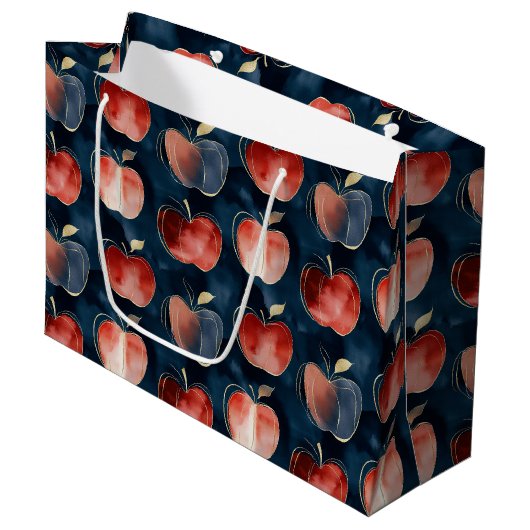 Blauwe Rode Appels  Groot Cadeauzakje (Voorkant Gekanteld)
