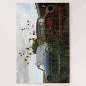 Blauwe & rode auto's legpuzzel (Verticaal)