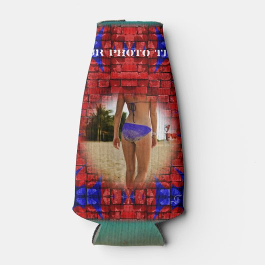 Blauwe & Rode bakstenen muur, Flesjeskoeler (Voorkant)