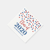 Blauwe Rode Confetti Klasse van 2020 Afstuderen Servet (Hoek)
