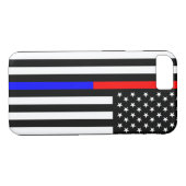 blauwe rode dunne lijn brandweerlieden symbool usa Case-Mate iPhone case (Achterkant (Horizontaal))