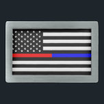blauwe rode dunne lijn brandweerlieden symbool usa gesp<br><div class="desc">blauwe rode dunne lijn politie brandweerman america vlag</div>
