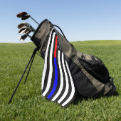 blauwe rode dunne lijn brandweerlieden symbool usa golfhanddoek (Groen)
