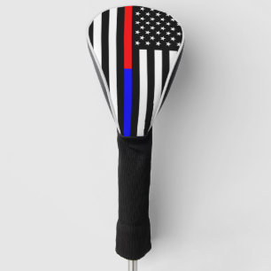 blauwe rode dunne lijn brandweerlieden symbool usa golfheadcover