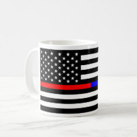 blauwe rode dunne lijn brandweerlieden symbool usa