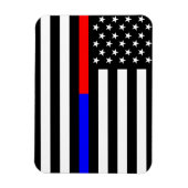 blauwe rode dunne lijn brandweerlieden symbool usa magneet (Verticaal)