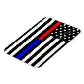 blauwe rode dunne lijn brandweerlieden symbool usa magneet (Linkerzijde)