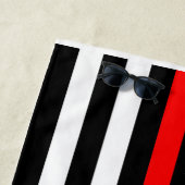 blauwe rode dunne lijn brandweerlieden symbool usa strandlaken (In situ)