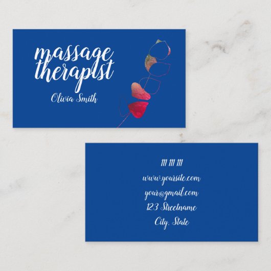 Blauwe rode elegant groene roestachtige roestachti visitekaartje (Voorkant / Achterkant)