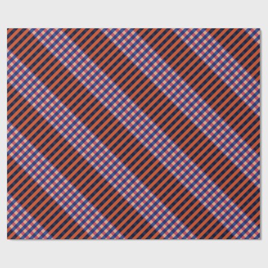 Blauwe, rode en crèmestrepen cadeaupapier (Vlak)