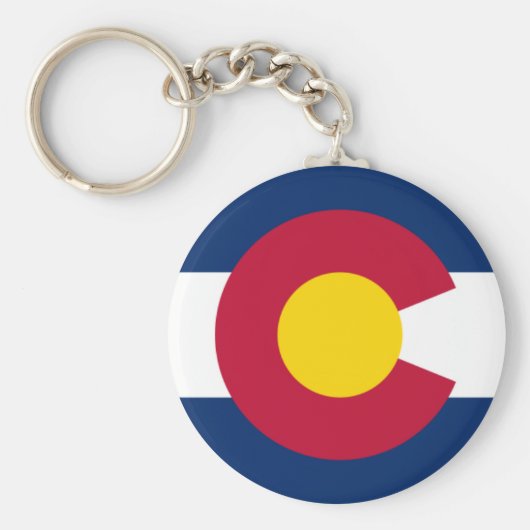 Blauwe rode en goudvlag van Colorado Sleutelhanger (Voorkant)