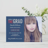 Blauwe, rode en grijze GraduPartij Kaart (Staand voorkant)