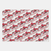 Blauwe rode en groene kerstversieringen inpakpapier vel (Voorkant 2)