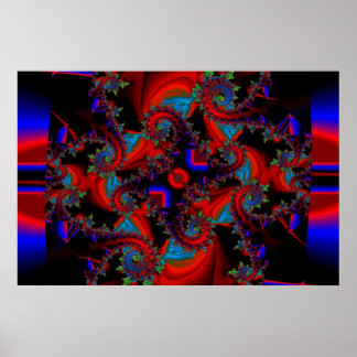 Blauwe rode en groene strijd poster