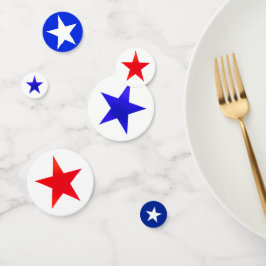 Blauwe, rode en witte sterren confetti