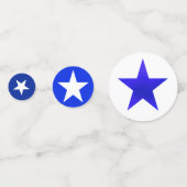 Blauwe, rode en witte sterren confetti (Voorkanten)