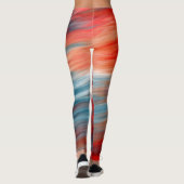 Blauwe Rode en Witte Strepen Leggings (Achterkant)