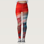 Blauwe Rode en Witte Strepen Leggings (Voorkant)