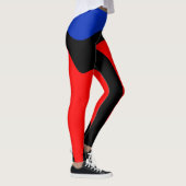 Blauwe, rode en zwarte digitale kunst Leggin Leggings (Rechts)