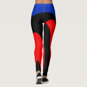 Blauwe, rode en zwarte digitale kunst Leggin Leggings (Achterkant)