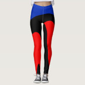 Blauwe, rode en zwarte digitale kunst Leggin Leggings (Voorkant)